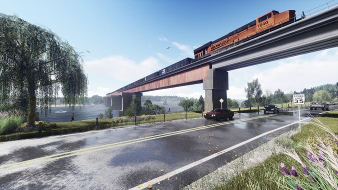 Another rendition of the new bridge (Bismarck side) Another rendition of the new bridge (Bismarck side)