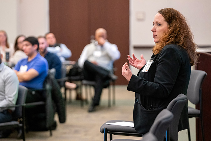 Senior Vice President and Chief Human Resources Officer Judy Carter speaks to attendees. Senior Vice President and Chief Human Resources Officer Judy Carter speaks to attendees.