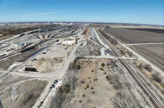 The Galesburg yard with hump in the background, left