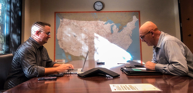 Tawny Parker, left, and his dad Wendell Parker, right, both work at BNSF. Tawny serves in the National Guard and Wendell retired from the Army.